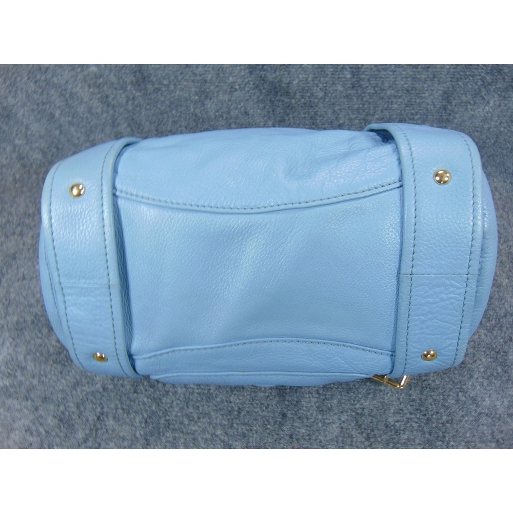 Michael Kors Purse Light Blue Bedford Leather Shoulder Bag Gold Tone Hardware - Picture 9 of 16